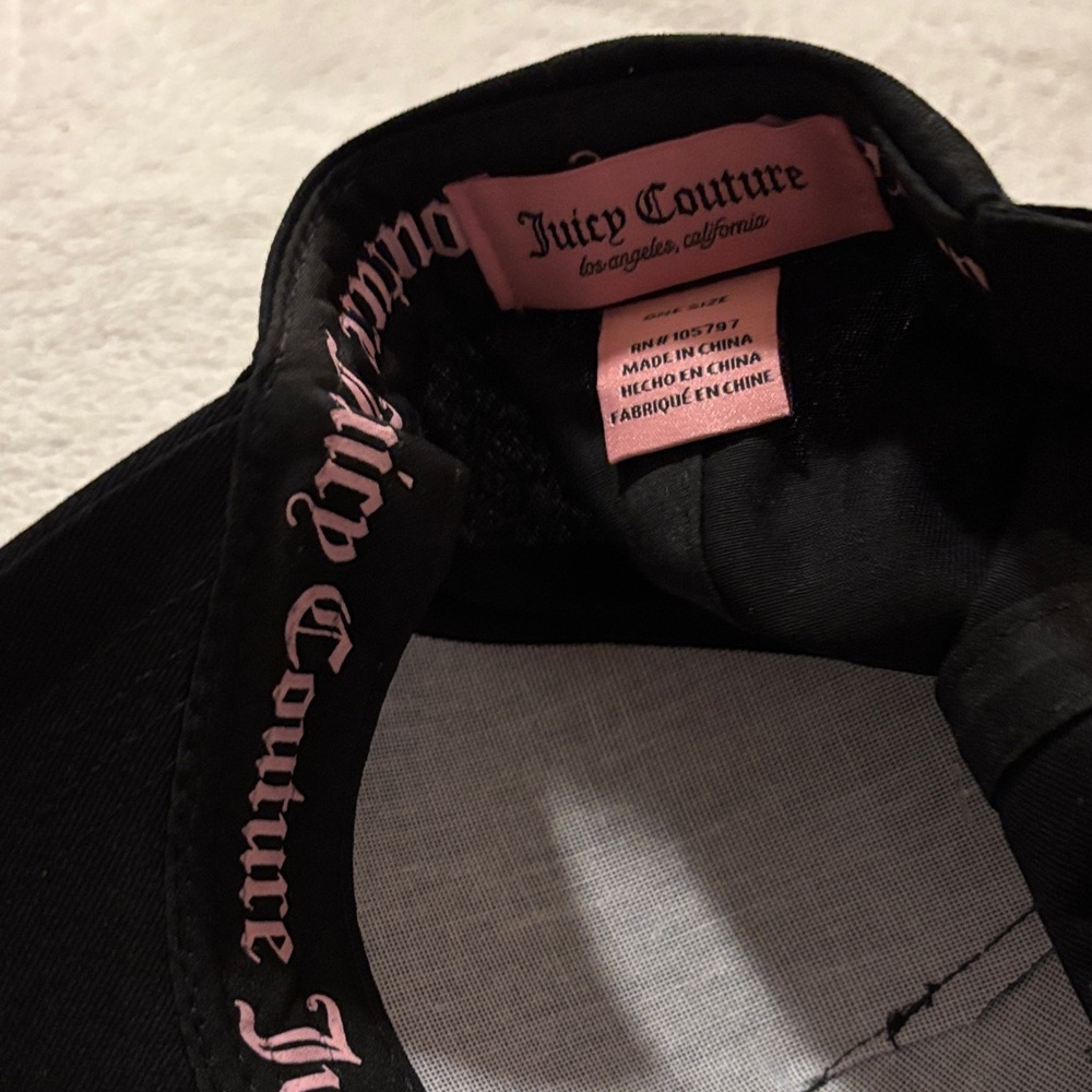 Juicy Couture Black SnapBack Cap with Rhinestone Logo BRAND NEW WITH TAGS - Picture 13 of 13